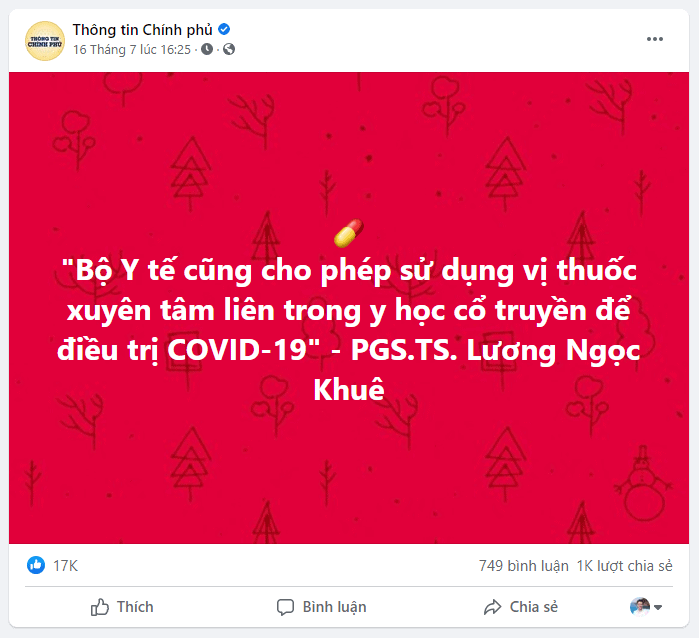 bộ y tế thông báo về xuyên tâm liên